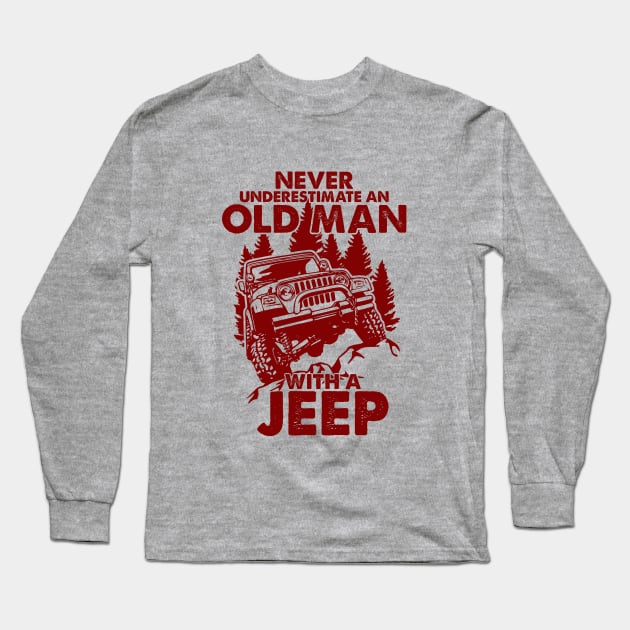 Jeep Retro Outdoor Long Sleeve T-Shirt by Orlind